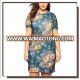 2016 Stylish T-Shirt Dresses Chic Floral Printed Textured Plus Size Women Dress