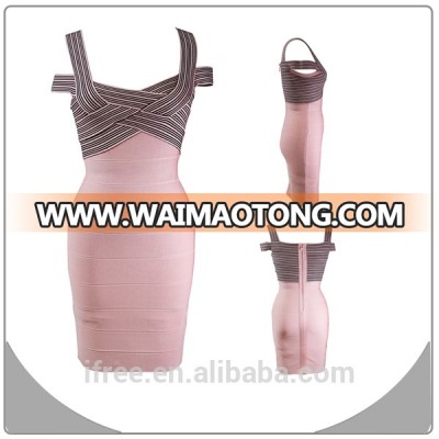 Pink dress for women spaghetti strap fancy cocktail dresses bandage dress