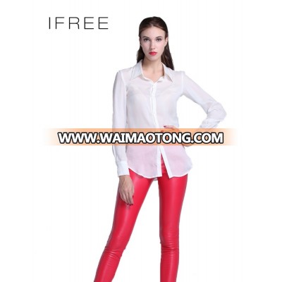 Custom made in China High Quality Long Sleeve Breathable Office Shirt Slim Fit Woman Blouse